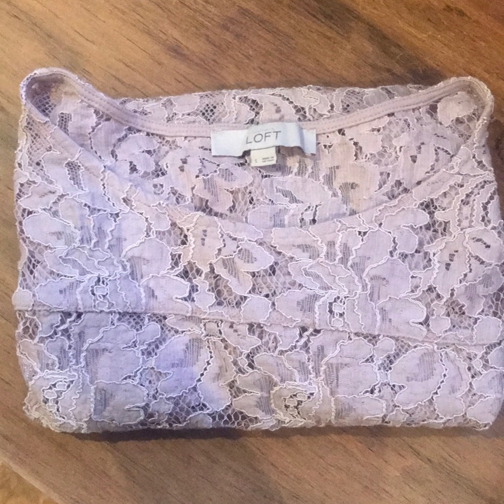 Women’s Ann Taylor loft small lace pink top